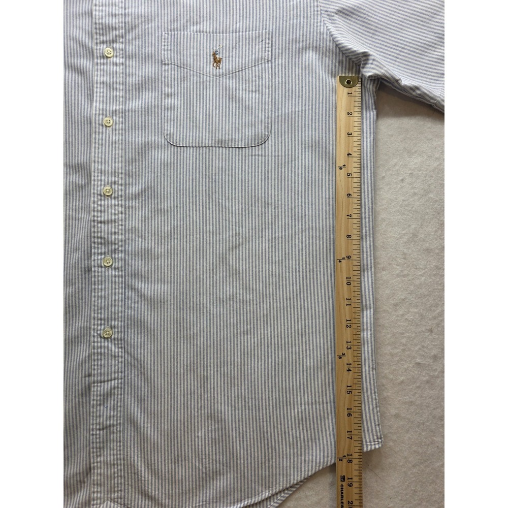 Ralph Lauren Blake Men's Light Blue Gingham Pinstripe Short Sleeve.Shirt. Size L - Picture 6 of 7